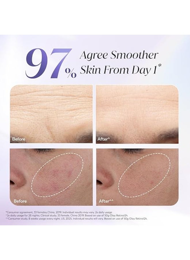 Olay Retinol Night Cream- Mini |with Retinol & Niacinamide |Wake up to plump and bouncy skin from Day 1 |Suitable for Normal, Dry, Oily & Combination skin |8 gm - Image 3